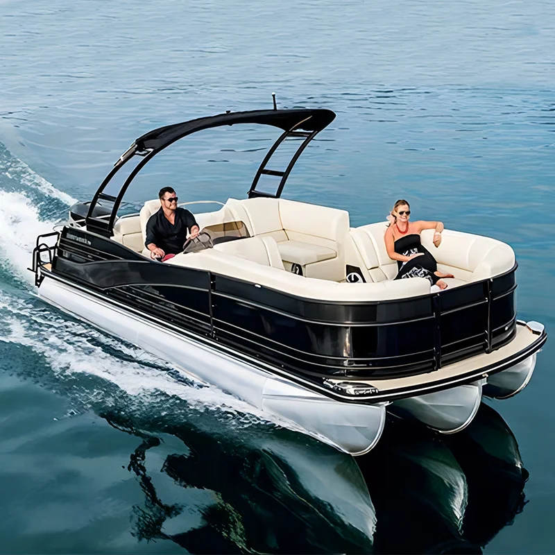 Factory direct sales of the latest boat, the cheapest aluminum pontoon boat with 25 feet and 7.5 meters.