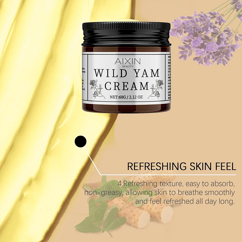 Aixin Private Label 60ml Organic Wild Yam Cream All Natural Deep Moisturization reducing water loss and external stimulation