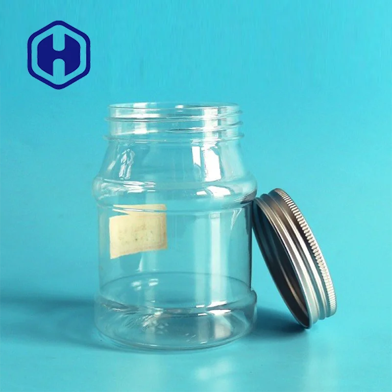 bulk 330ml groundnut past almond butter transparent round plastic PET jar and lids