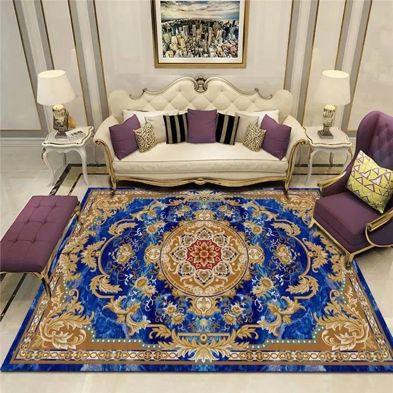Modern Polyester 3D Printed Rugs For Living Room Machine Made Washable Anti-slip Persian Carpet