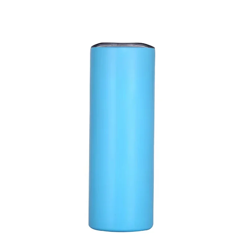 New Arrival 20oz Luminous Glow In The Dark Straight Body Tumbler With Lids And Straws Blank Sublimation Diy Water Bottle