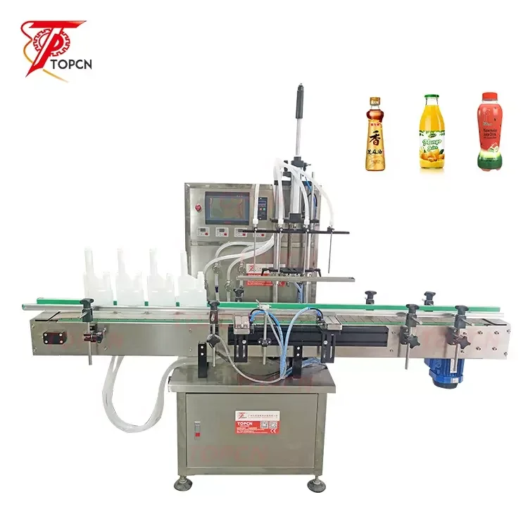 TOPCN Magnetic Pump Glass Bottle Water Automatic Fluid Perfume Essential Oil Liquid Soap Filling Machines With Conveyor