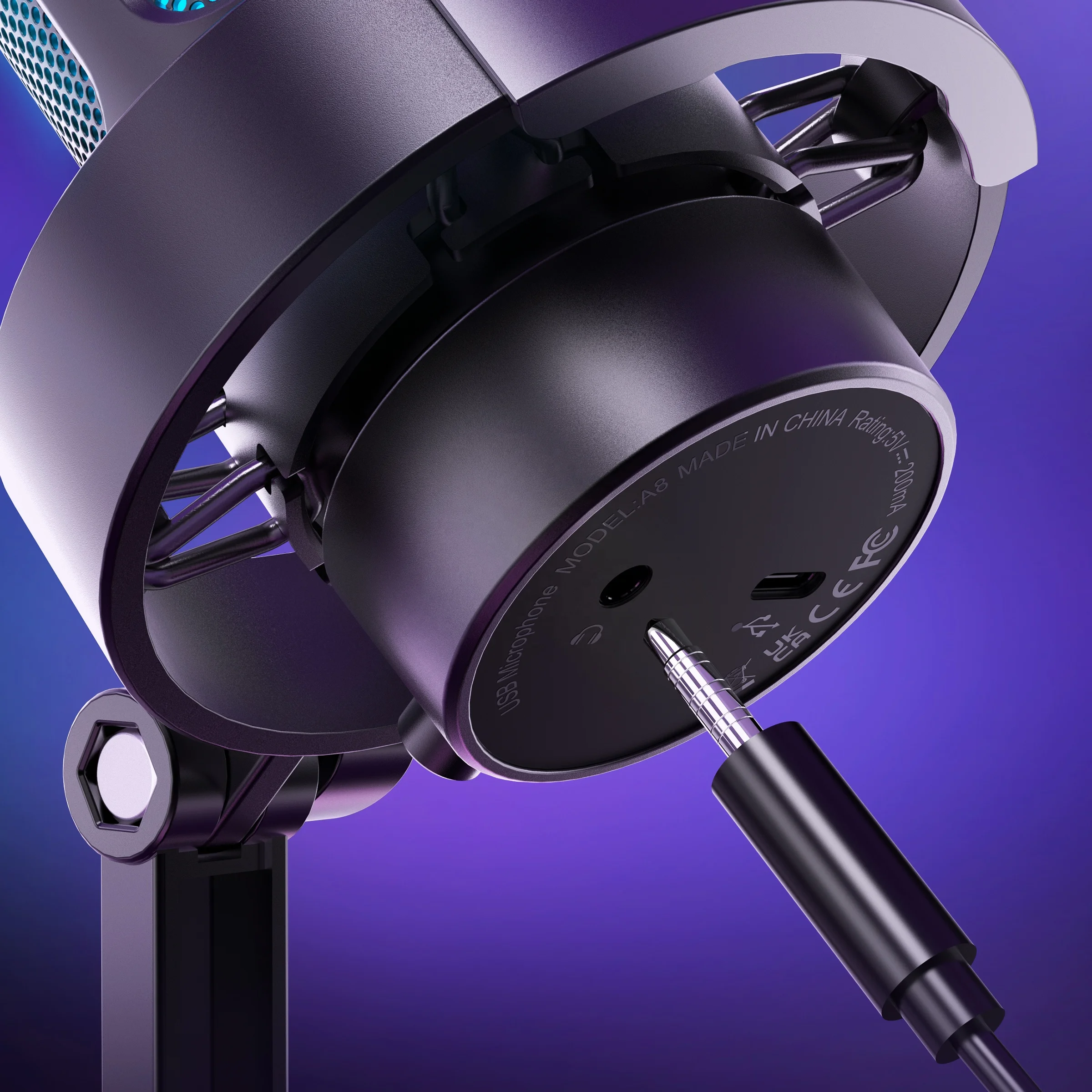 Fifine AmpliGame A8 Professional Recording Usb Mic Youtube Desktop Condenser Rgb Gaming Mic Studio Microphone