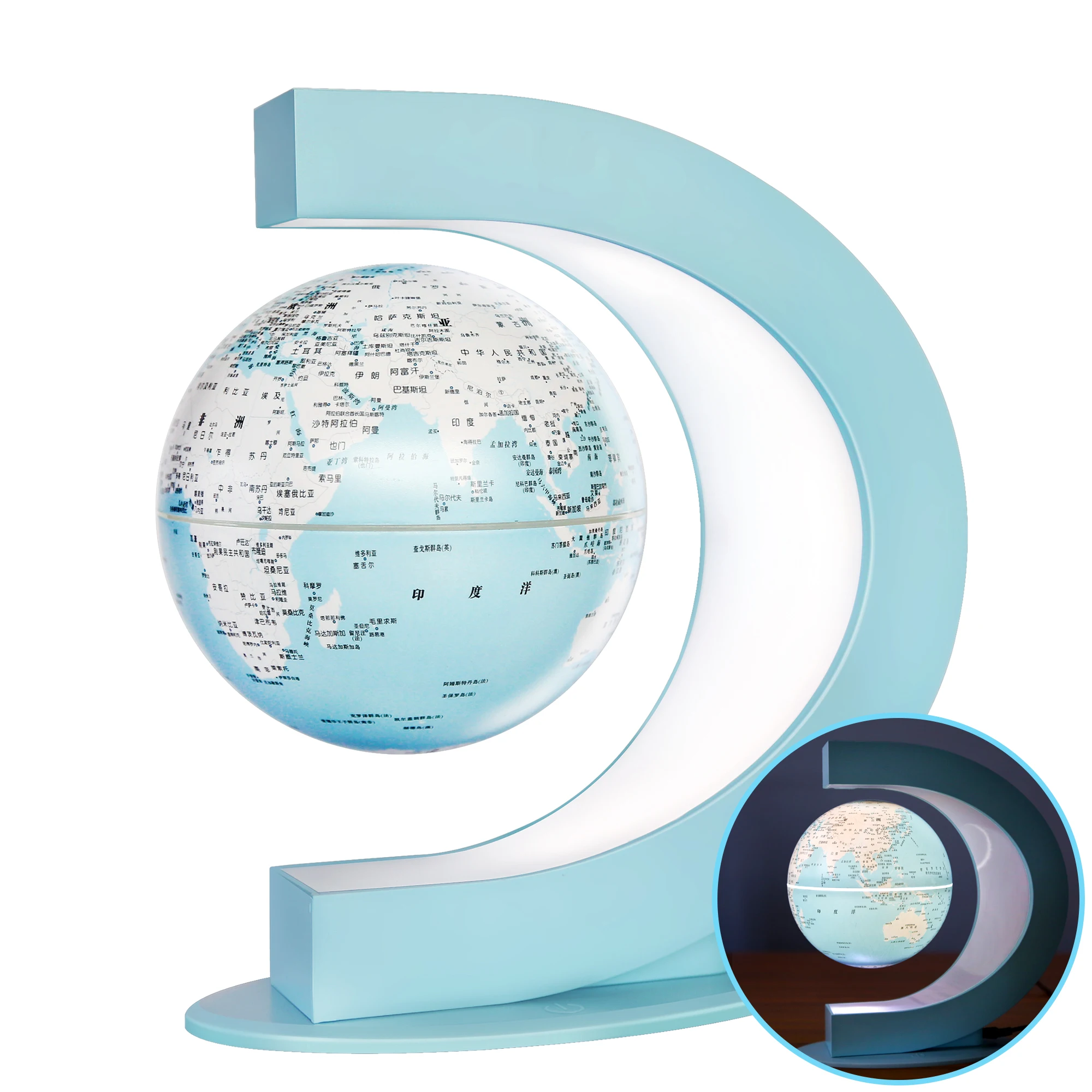 Dropshipping Products 2024 newest design led Glowing light up world levitating magnetic floating globe