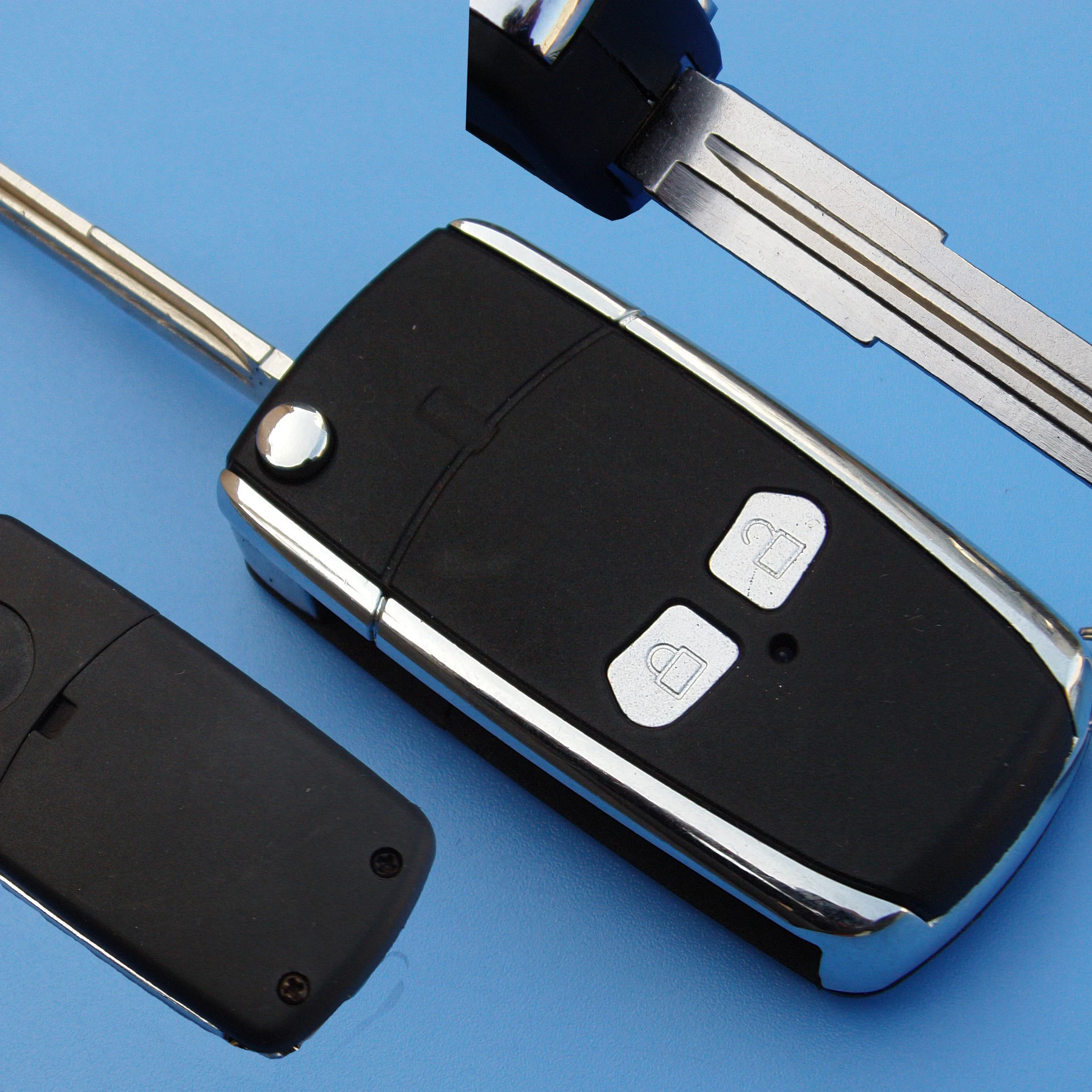 2 buttons modified flip folding remote car key case for M-itsubishi Lancer