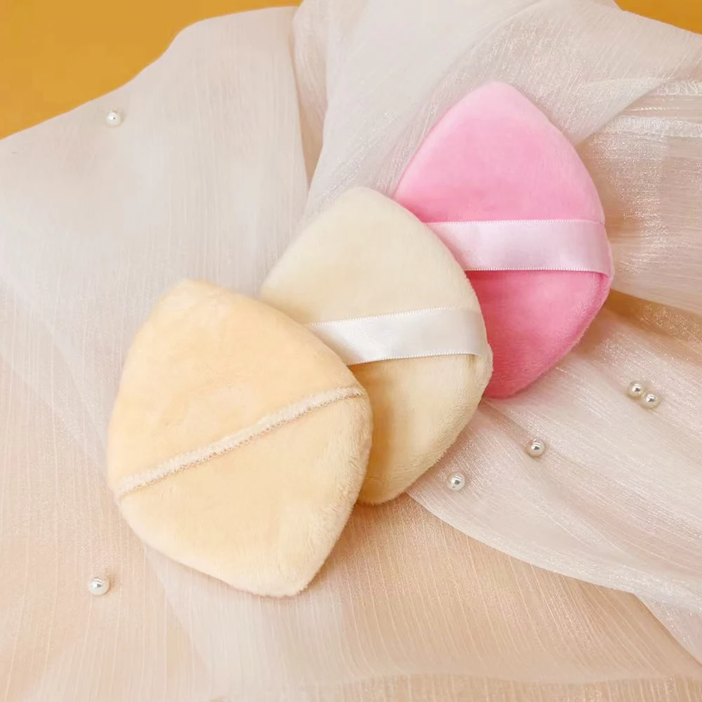 Luxury Diamond Shape Makeup Powder Puffs with Finger Pocket Private Label Large Nude Powder Sponges Custom