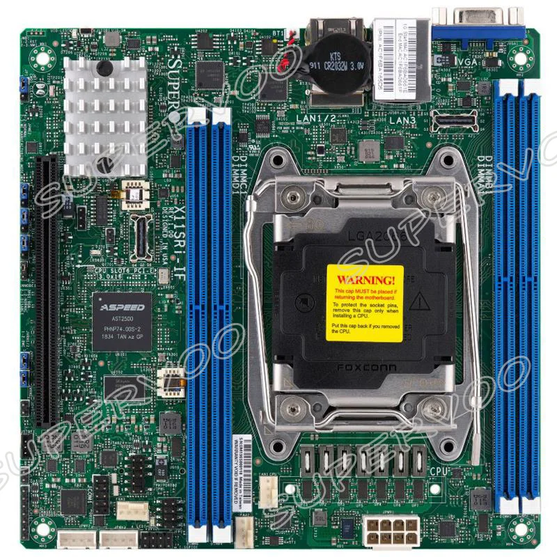 Brand New X11SRI-IF 4DIMM/1*PCIe 3.0x4/2*U.2  MINI-ITX Server Motherboard LGA 2066 chipset C422