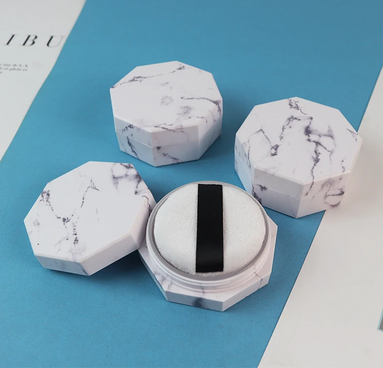 SF11 in stock empty Octagonal loose powder container jar 10g 20g with sifter and puff