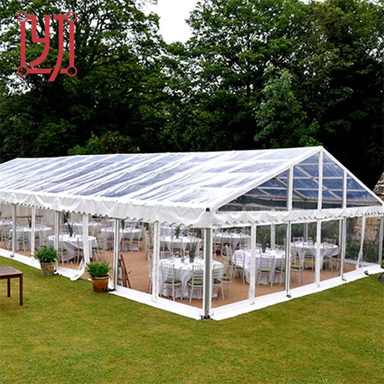 Heavy duty aluminum frame 15m span commercial clear wedding tent marquee transparent party tent outdoor for 500 people