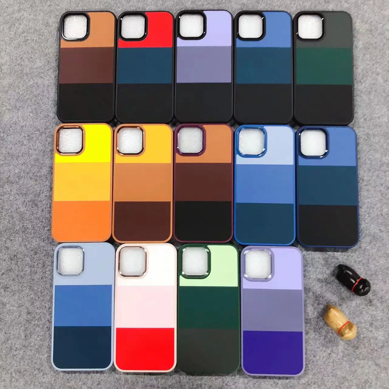 Luxury Silicone Leather Pu Metal Color Blocking Phone Cover Case For iPhone 7G 8G X XR XS 14 Plus 13 Pro Max 12 11