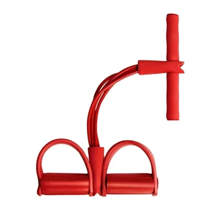 TPE customized 4-tube sit up rope expander Pull Rope Bands Foot Pedal Rally Thin Waist Weight Reduction Pedal resistance belt