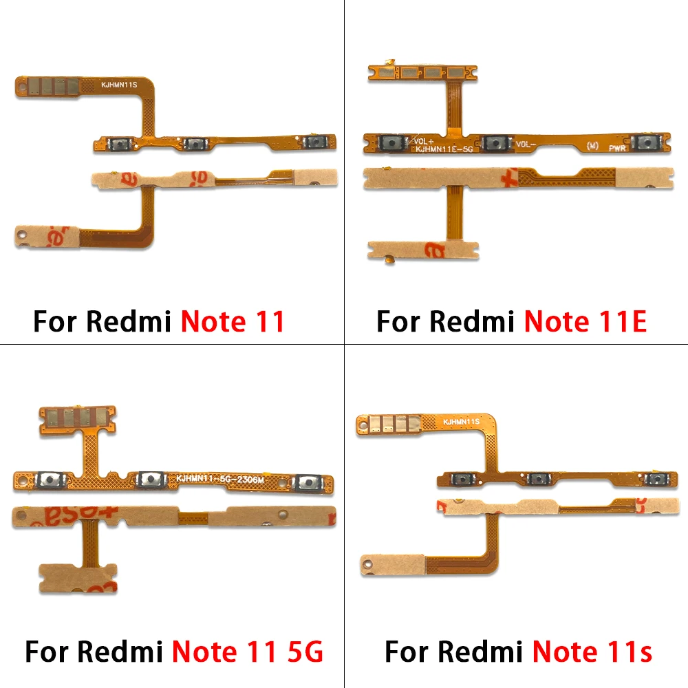 Phone Volume Side Power Flex For Xiaomi Redmi Note 12S 11S 12 Pro Plus 5G 4G Power on off Button Key Flex Cable Replacement