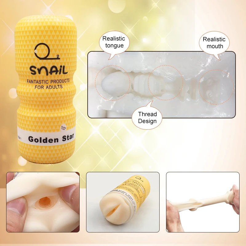 Lexiang Snail Masturbation Cup  For Men Hands Free Artificial Vagina Male Masturbator