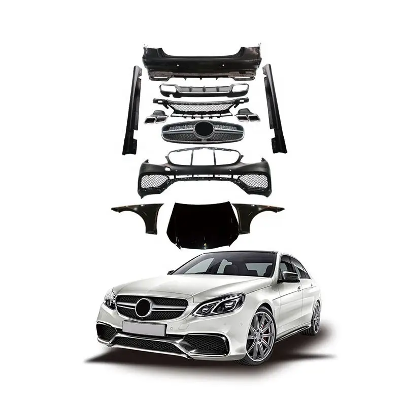 Body Kit For Mercedes Benz E Class W212 09-15 Upgrade To E63 Amg Model Include Front And Rear Bumper Side Skirt Front Spoiler