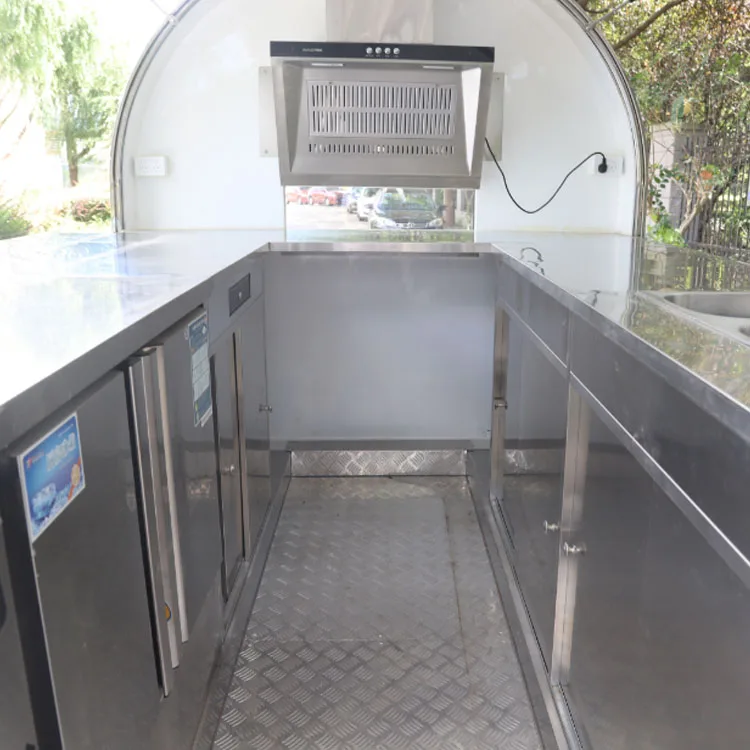 We QT Customized food truck cart fast food machine snow cone trailer food cart cooking trailer white/pink hamburger carts