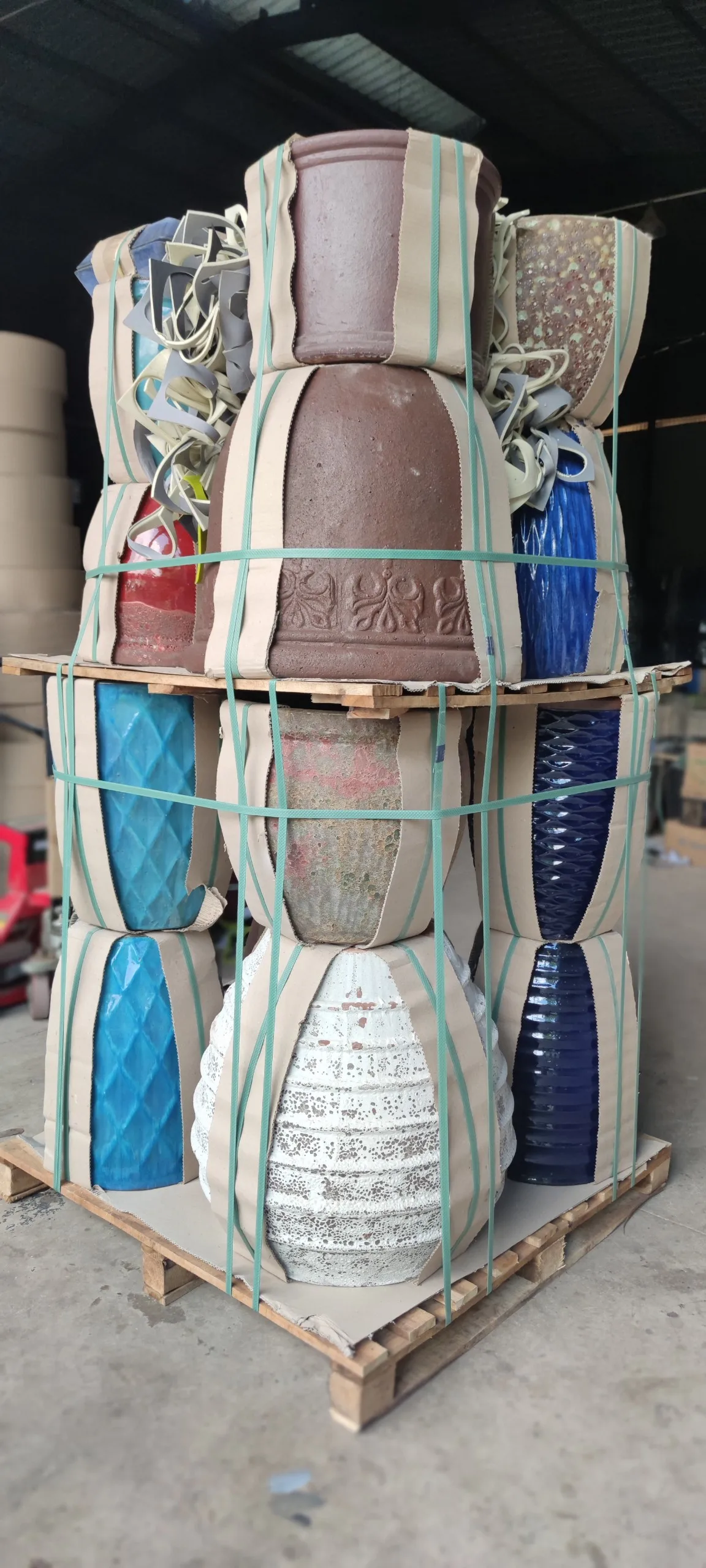 Atlantis pots - Glazed planters - Large blue glazed pottery- Outdoor garden ceramic pot - Vietnam pottery Supplier