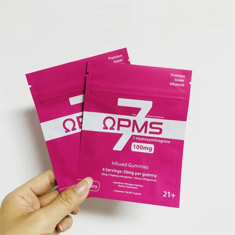 Custom Printing Own logo Food Edible Resealable Smell Proof Stand up Pouch Packaging 3.5g/7g/1oz/1lb Mylar Bag with Zipper