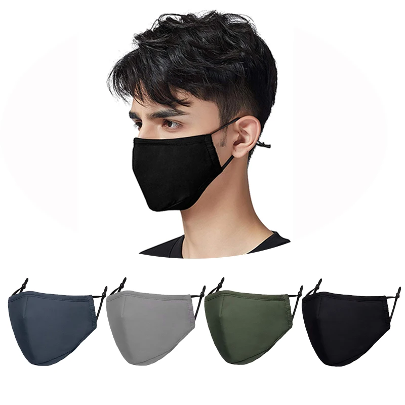  Custom printed logo face mask cubrebocas black maskes with filter cotton reusable