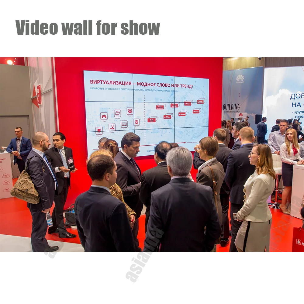 High Definition 55 Inch LCD Video Wall Panel Asianda Advertising Playing Equipment with Supper Narrow Bezel