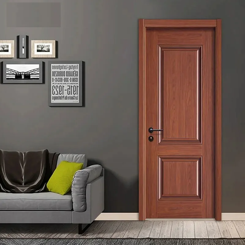 Fashion Left/Right European Style Solid Wood Doors PVC Interior Wooden MDF Door