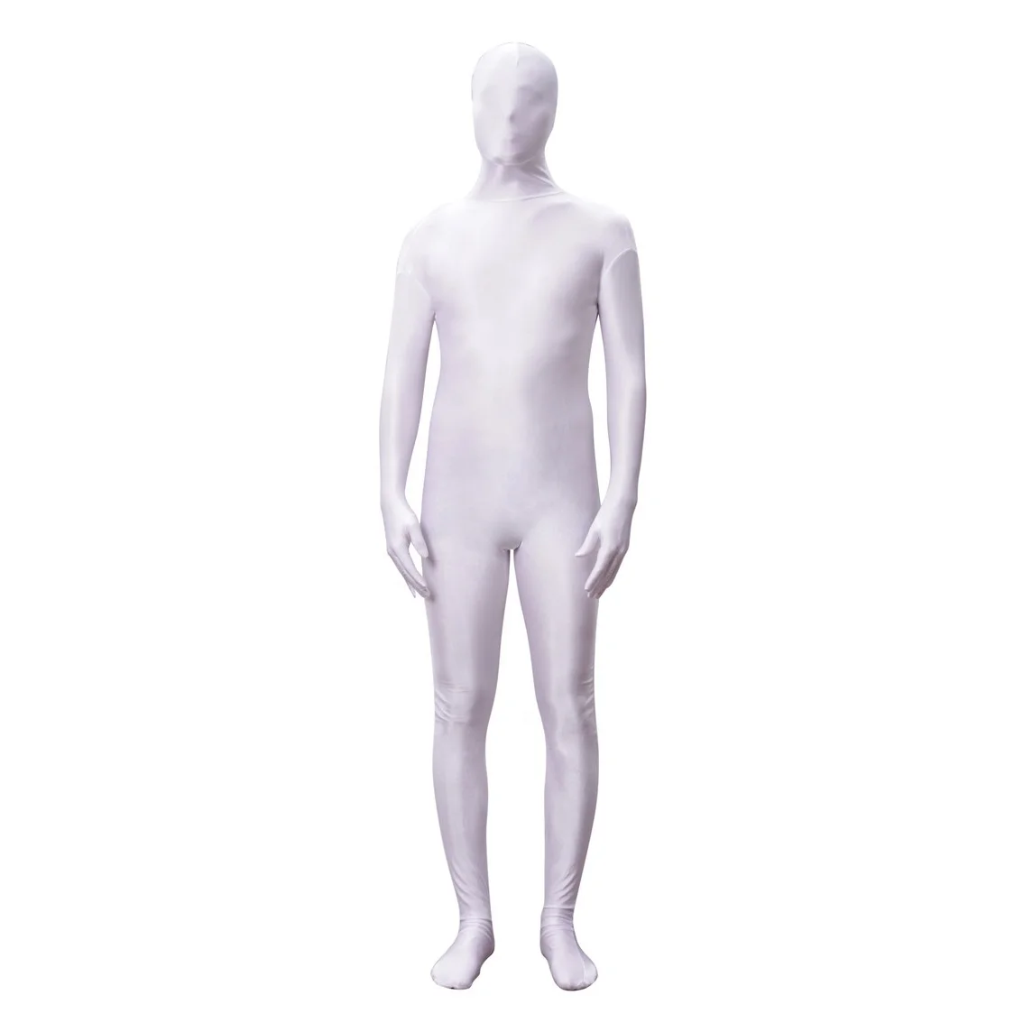
Custom White Spandex Nylon Women Men Unisex Party Cosplay Whole Bodysuits Full Body Suit Halloween Costume Zentai Catsuit 