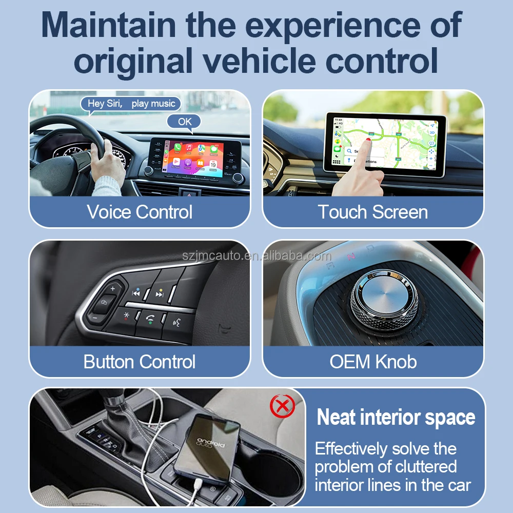 JMC Wireless Carplay Box Wireless Android Auto for Universal wt USB Type C Dual Interface Plug and Play CPAA USB Adapter 2 IN 1