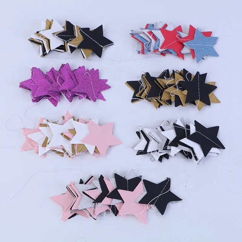 2M Star Glitter Paper Garlands Party Decorations String Wedding Favors