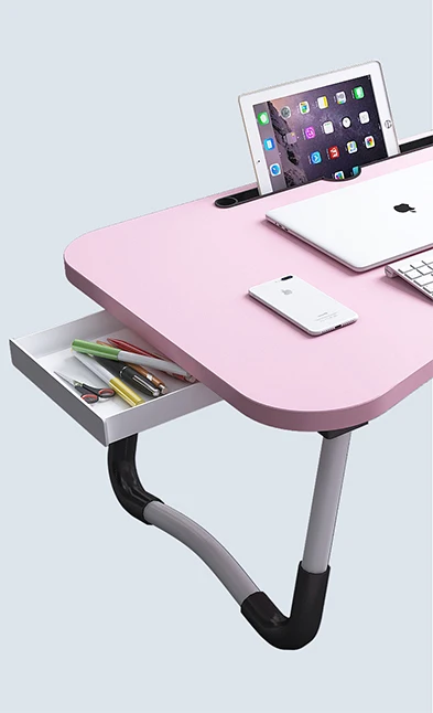 2022 cheap mini foldable adjustable pc laptop stand notebook study working writing bed desk laptop table with drawer for bed