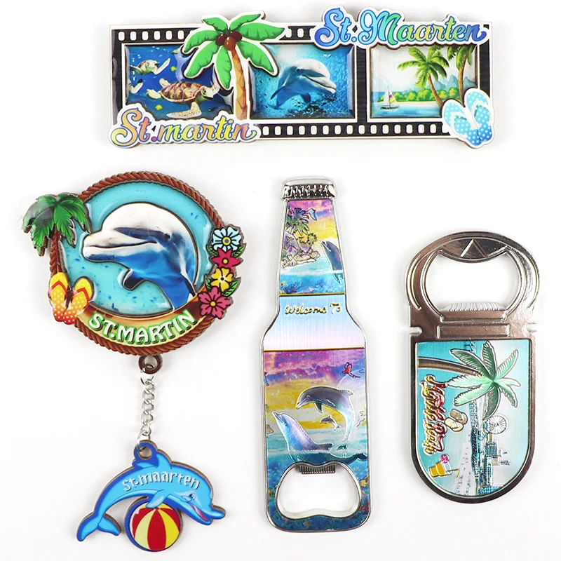 Wholesale Custom Design Logo Beach Tourism Souvenir City Metal Foil Opener Fridge Magnet