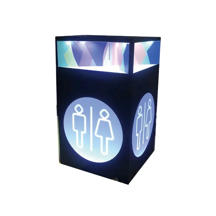Custom round light box sign outdoor gold led letreros luminosos beauty salon logo double sided hanging sign board