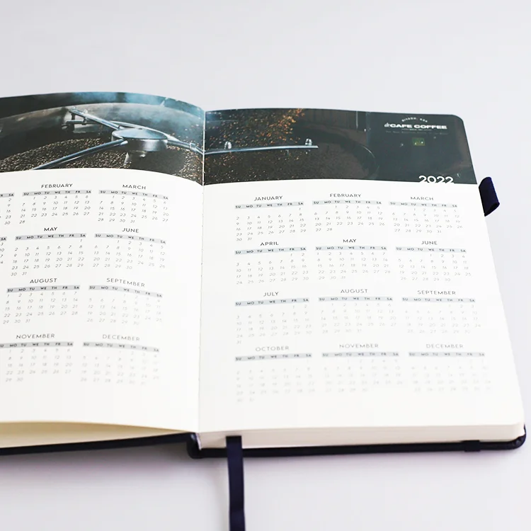 A5 size 2024 daily leather custom planner box set with stickers