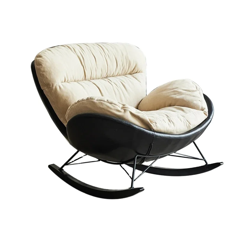 XINSHIYI Manufacture Nordic Minimalist Style Half Dome Shaped Indoor Swing Chair Living Room Rocking Reclining Chair