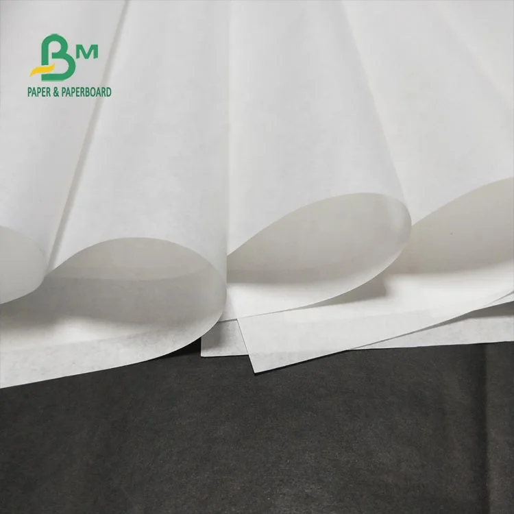45g Glossy White Kraft MG Paper Greaseproof Bleached Roll Paper For Cover Hamburger