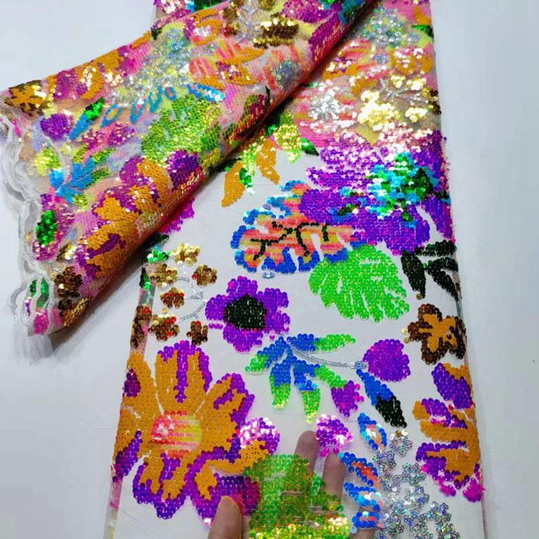 KYY154 Nigerian Net Tulle Lace Fabric With Sequins For Wedding 2022