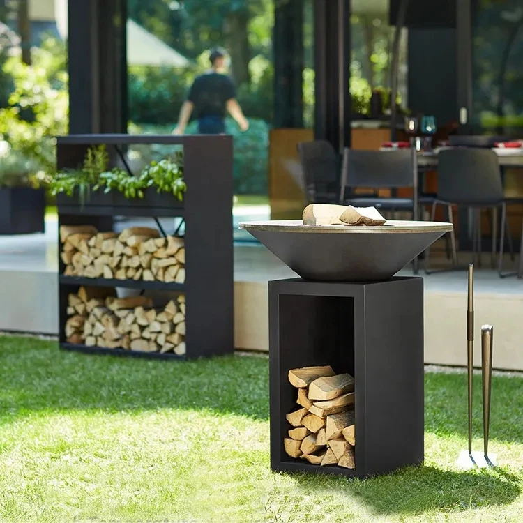 Corten steel grill bbq brasero corten bbq barbecue smoker bbq grill outdoor charcoal grill