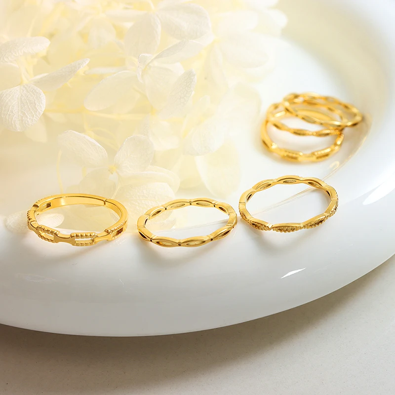 Wholesale hollow folded rings Versatile stainless steel ring