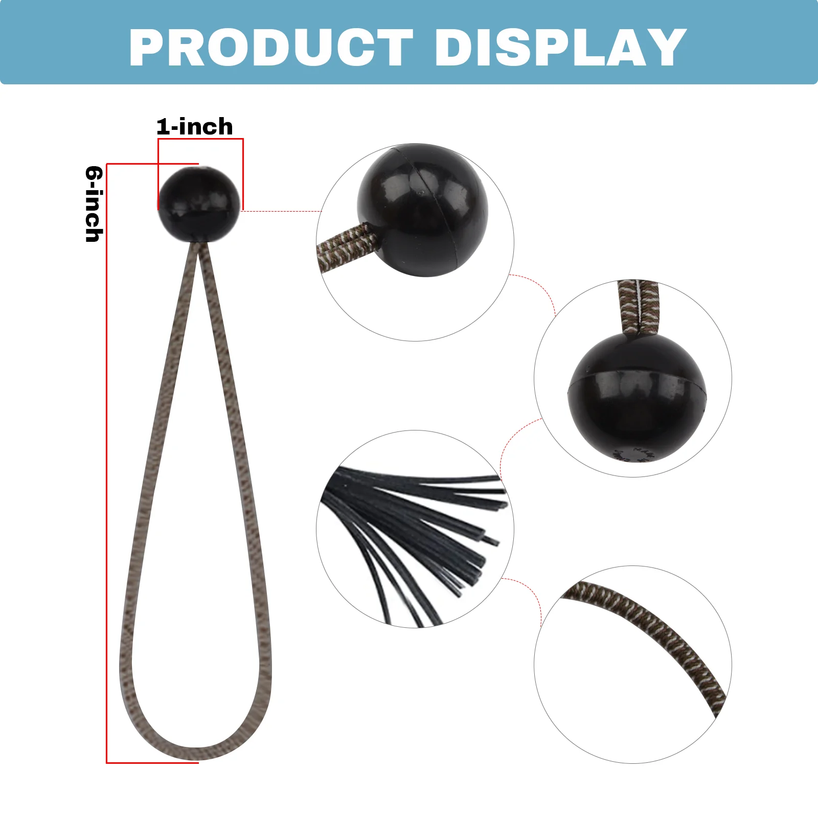 Manufacturer Wholesale 28 Pack Camouflage Bungee Ball Set Ball 1inch length 9 inch