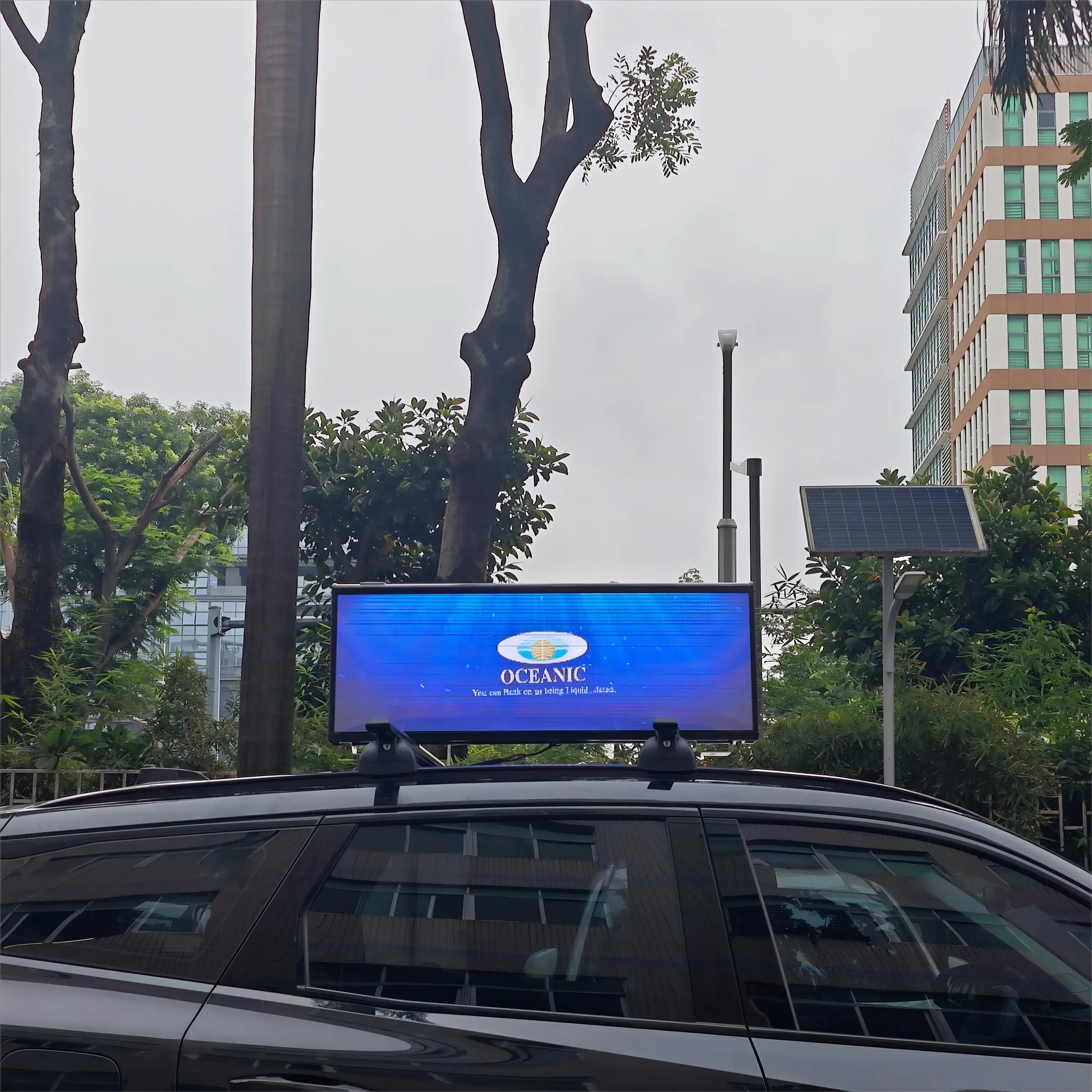 Car top led display taxi sign roof top led display taxi top advertising P2.96mm 960x320mm double-sided advertising GPS wireless