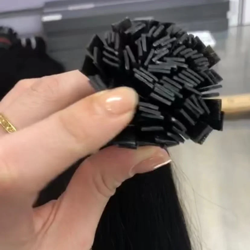 Double Drawn Raw Virgin Hair V U Flat Tip Pre Bond Flat Tips Human Hair Extension Cabelo