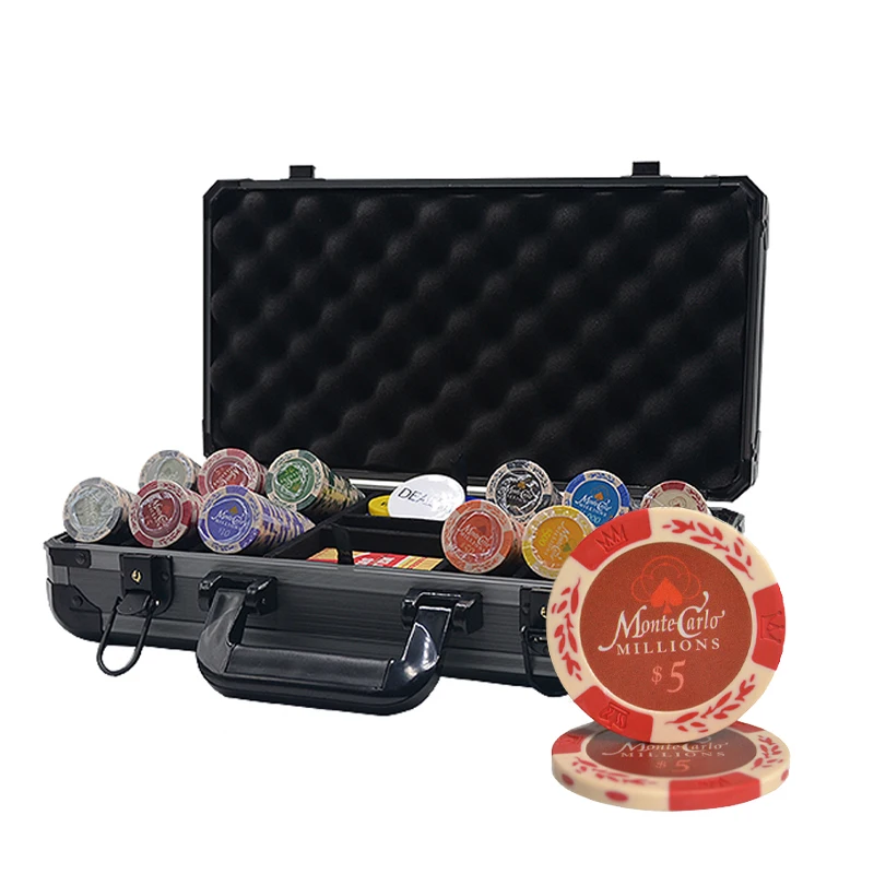 Оптовая продажа, казино, Техасский Холдем, 14 г, глиняный Алюминиевый Чемодан, набор покерных чипов 500 для игры в покер