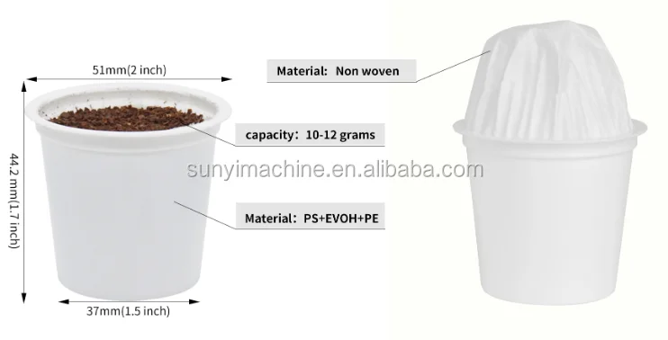 Pre-assembled recyclable empty k cups coffee makers universal kcups keurig filter 2.0 Empty Kcup
