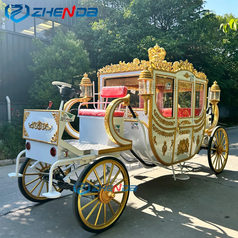 Royal Horse Drawn Style Carriage Trailer Electric From China Manufacturer Factory
