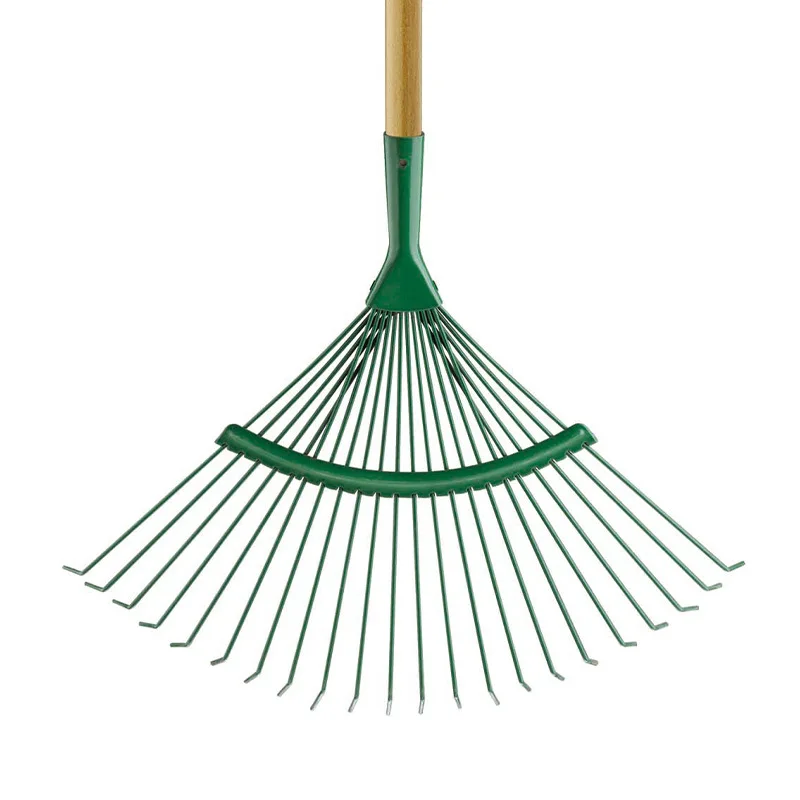 Factory supply gardening hand tools 22 teeth metal garden rake High-carbon steel landscape and lawn grass rake wholesale