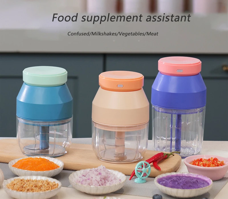 Mini Food Processor Portable Small Blender Masher Mini Garlic Grinder Electric Garlic Chopper