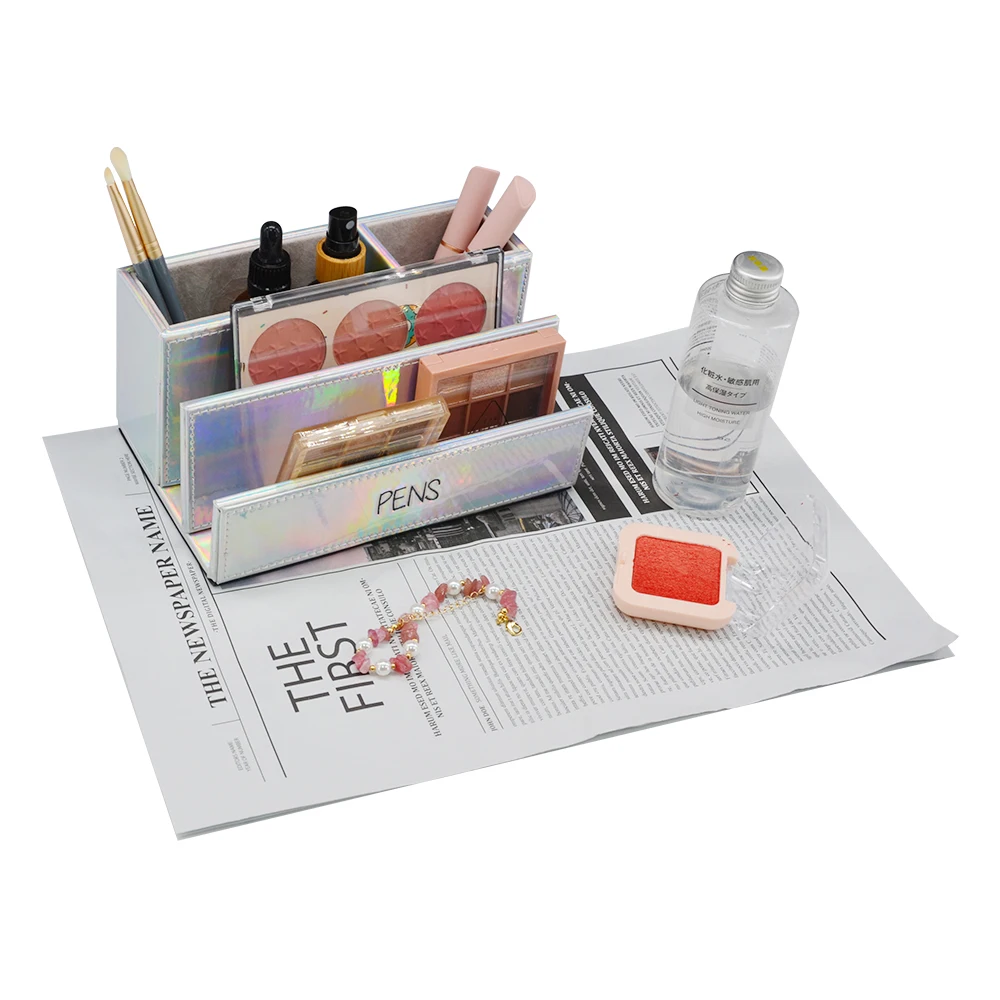 glitter laser pu design office supplies,pen holder,envelop holder