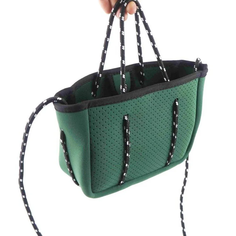 Neoprene perforated hand bag beach tote handbag