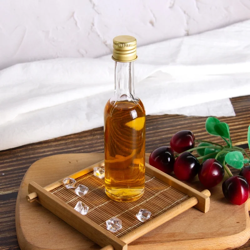 50ml 100ml Alcoholic beverage juice drinks liquor wine whiskey small mini glass bottle with lid