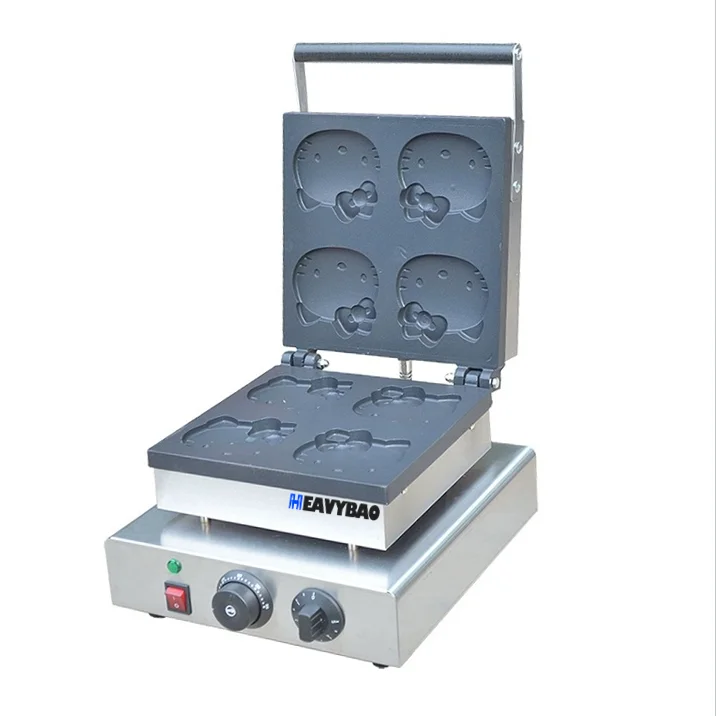 Heavybao Stainless Steel Multiple Styles Waffle Shapes Waffle Maker Hello Kitty Waffle Maker Hotel Kitchen Snack Shop Equipment