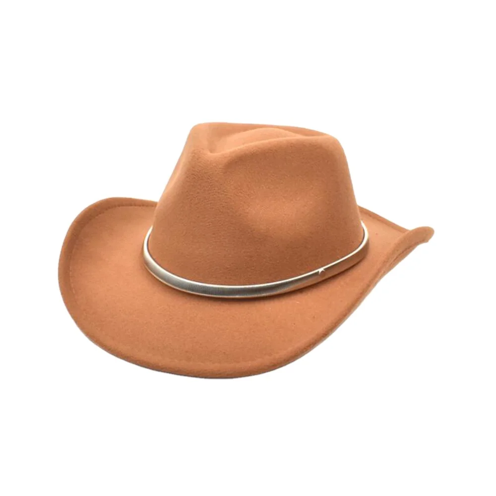 RTS Men Unisex Wide Brim Plain Color Women Imitate Wool Fedora High Quality Metal Chain Band Panama Fedora Felt Hat