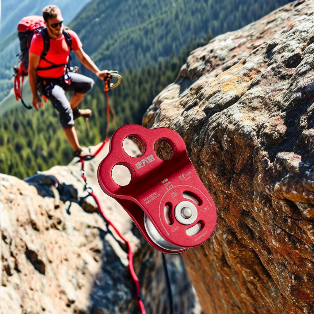 Ball Bearing Triple Attachment pulley Aluminum Alloy Climbing Triple Attach Pulley